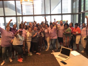 CPS members celebrate strike vote win on July 13, 2019.