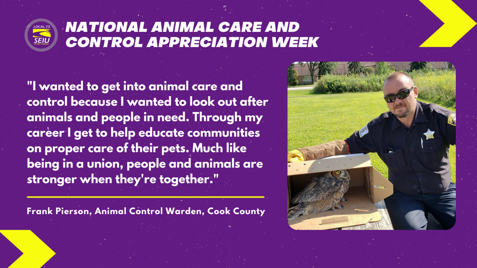 National Animal Care and Control Appreciation Week SEIU Local 73