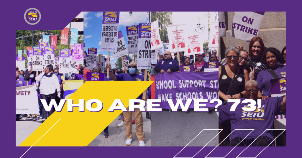 Graphic of SEIU Local 73 actions