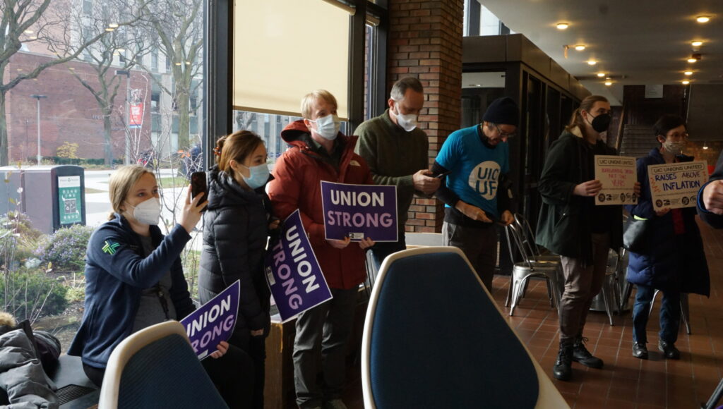 Worker-led Action Held After UIC Board of Trustees Meeting, as